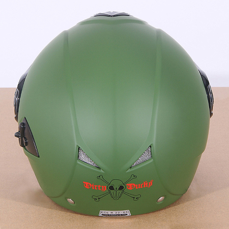 Motorradhelm grün mattgrün Jethelm Sonnenblende Gr. XL  