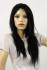Schwarze Percke Echthaar lang Frauenpercke echtes Haar 60 cm handgeknpft