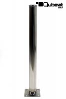 2x Tischbein 72 cm, Tischfu, Edelstahl, rund, Durchmesser 6,3 cm, verstellbare Bodengleiter - 