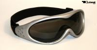 Ski and Snowboard Goggles Silver, Smoke-Tinted Lenses