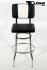 1x Barstool Black/White, padded, chorme "Maik"