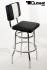 1x Barstool Black/White, padded, chorme "Maik"