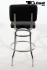 1x Barstool Black/White, padded, chorme "Maik"