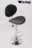 2 x Barstool black height adjustable with backrest 360 swivel seat top - "Tobias"