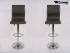 2 x Barstool brown height adjustable with backrest swivel seat top - "Steffen"