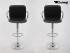 2 x Design Barstool black height adjustable with padded backrest and chrome plated armrest - "Barbara"