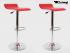 2 x Design Barstool red, height adjustable, seat rotates 360 - "Sunny"