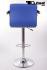 2 x Designer Barstool blue height adjustable with padded backrest and removable armrest - "Theo"