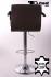 2 x Designer Barstool  brown GENUINE LEATHER height adjustable with padded backrest and removable armrest - "Theo"