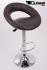 2 x Designer Barstool  brown padded height adjustable by gas lift action - "Clemens"