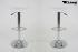 2 x Designer Barstool white height adjustable, ergonomically shaped seat - "Simon"