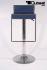2x Barhocker blau hhenverstellbar mittels Gasdruckfeder mit Design Chromfusttze - "Vanessa"