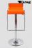 2x Barhocker orange hhenverstellbar mittels Gasdruckfeder mit Design Chromfusttze - "Vanessa"