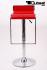 2x Barhocker  rot hhenverstellbar mittels Gasdruckfeder mit Design Chromfusttze - "Vanessa"