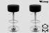2x Barhocker schwarz ECHT LEDER hhenverstellbar runder Sitz klassisch gepolstert - "Tan"