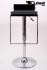 2x Barhocker schwarz hhenverstellbar mittels Gasdruckfeder mit Design Chromfusttze - "Vanessa"