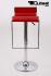 2x Barhocker weinrot hhenverstellbar mittels Gasdruckfeder mit Design Chromfusttze - "Vanessa"