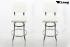 2x Barstool White, padded, chorme "Maik"