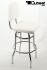 2x Barstool White, padded, chorme "Maik"