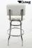 2x Barstool White, padded, chorme "Maik"