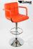 2x Design Barhocker B-WARE orange hhenverstellbar mit gepolsterter Rckenlehne und abnehmbarer Armlehne - "Theo round"