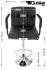2x Design Barhocker schwarz ECHT LEDER hhenverstellbar mit gepolsterter Rckenlehne und abnehmbarer Armlehne - "Theo"