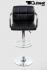 2x Design Barhocker schwarz hhenverstellbar mit gepolsterter Rckenlehne und abnehmbarer Armlehne - "Theo round"