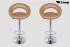 2x Designer Barstool gold padded height adjustable by gas lift action - "Clemens"