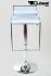 Barhocker silber hhenverstellbar mittels Gasdruckfeder mit Design Chromfusttze - "Vanessa"