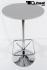 Bistro Table Silver Round Wooden Board Footrest- "Konstanz"