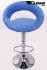 Design Barhocker blau plush Stoffbezug hhenverstellbar mit Gasdruckfeder - "Clemens"