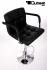 Designer Barstool  black height adjustable with padded backrest and removable armrest &#8211; "Theo&#8221;