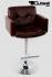 Designer Barstool brown height adjustable upholstered backrest and armrest - "Leonardo"