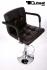 Designer Barstool  brown height adjustable with padded backrest and removable armrest - "Theo"