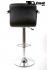 Designer Barstool  brown height adjustable with padded backrest and removable armrest - "Theo"