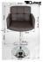 Designer Barstool white REAL LEATHER height adjustable upholstered backrest and armrest - "Leonardo"