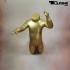 Gold kneeling window mannequin