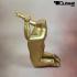 Gold kneeling window mannequin