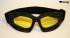 Motorcycle Goggles Black with Yellow Lenses