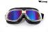 Motorcycle Goggles Classic, Black, Rainbow-Tinted Lenses