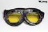 Motorcycle Goggles Classic, Black, Yellow Tinted Lenses