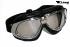 Motorcycle Goggles Classic, REAL LEATHER; Black, Silver Lenses