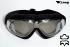 Motorcycle Goggles Classic, REAL LEATHER; Black, Silver Lenses