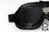 Motorcycle Goggles Classic, REAL LEATHER; Black, Silver Lenses