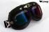 Motorradbrille Classic, schwarz mit Rainbow-getnten Glsern, schwarzer Rahmen