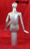 Weibliche Schaufensterfigur gesichtslos silber sitzend Schaufensterpuppe Mannequin