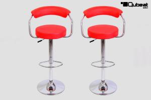 2 x Designer Barstool  red height adjustable by gas lift action &#8211;