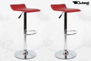 2x Design Barhocker weinrot hhenverstellbar 360 drehbar - "Sunny"