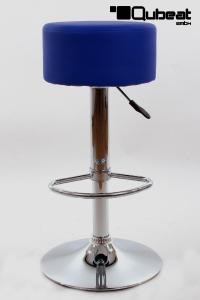 Barhocker blau hhenverstellbar runder Sitz klassisch gepolstert - "Tan"