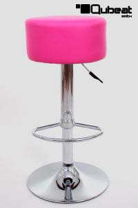 Barhocker pink hhenverstellbar runder Sitz klassisch gepolstert - "Tan"